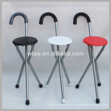 Tres patas plegable taburete bastón con asiento